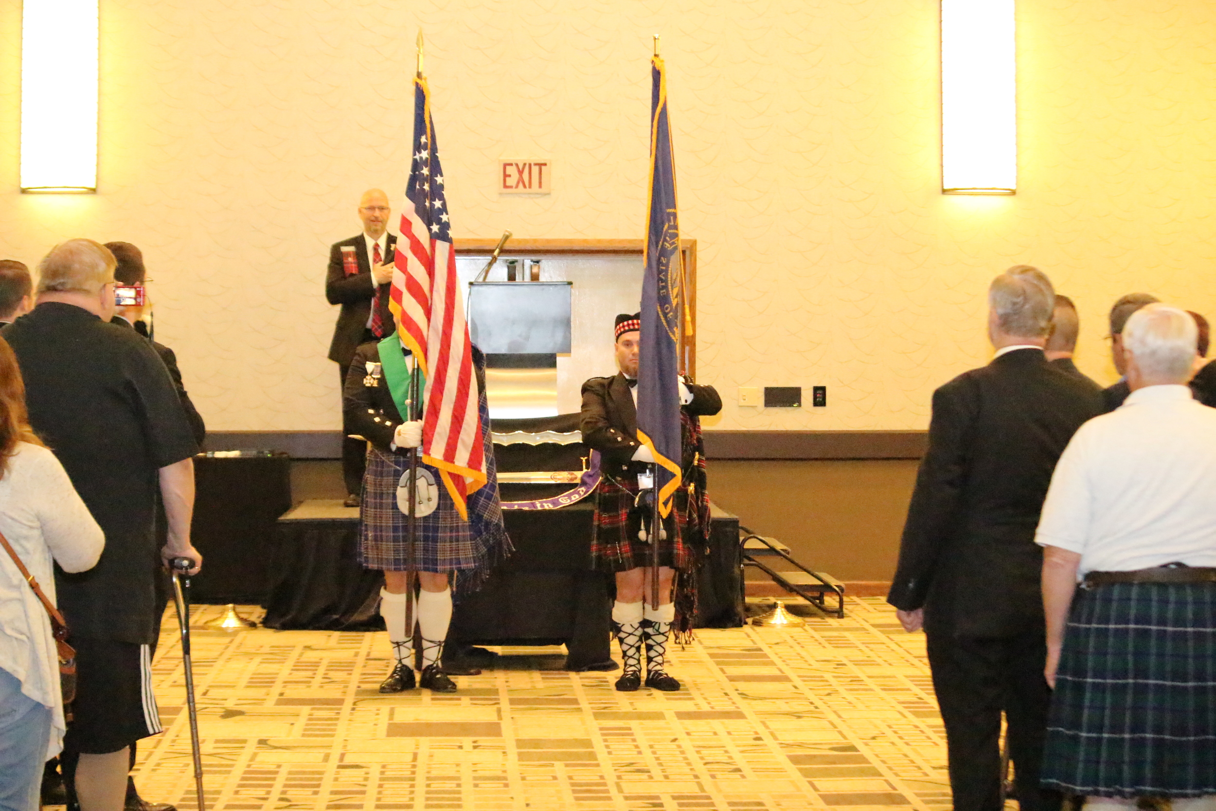The Maryland Knights present the colors at the opening ceremony on Saturday, May 21.
