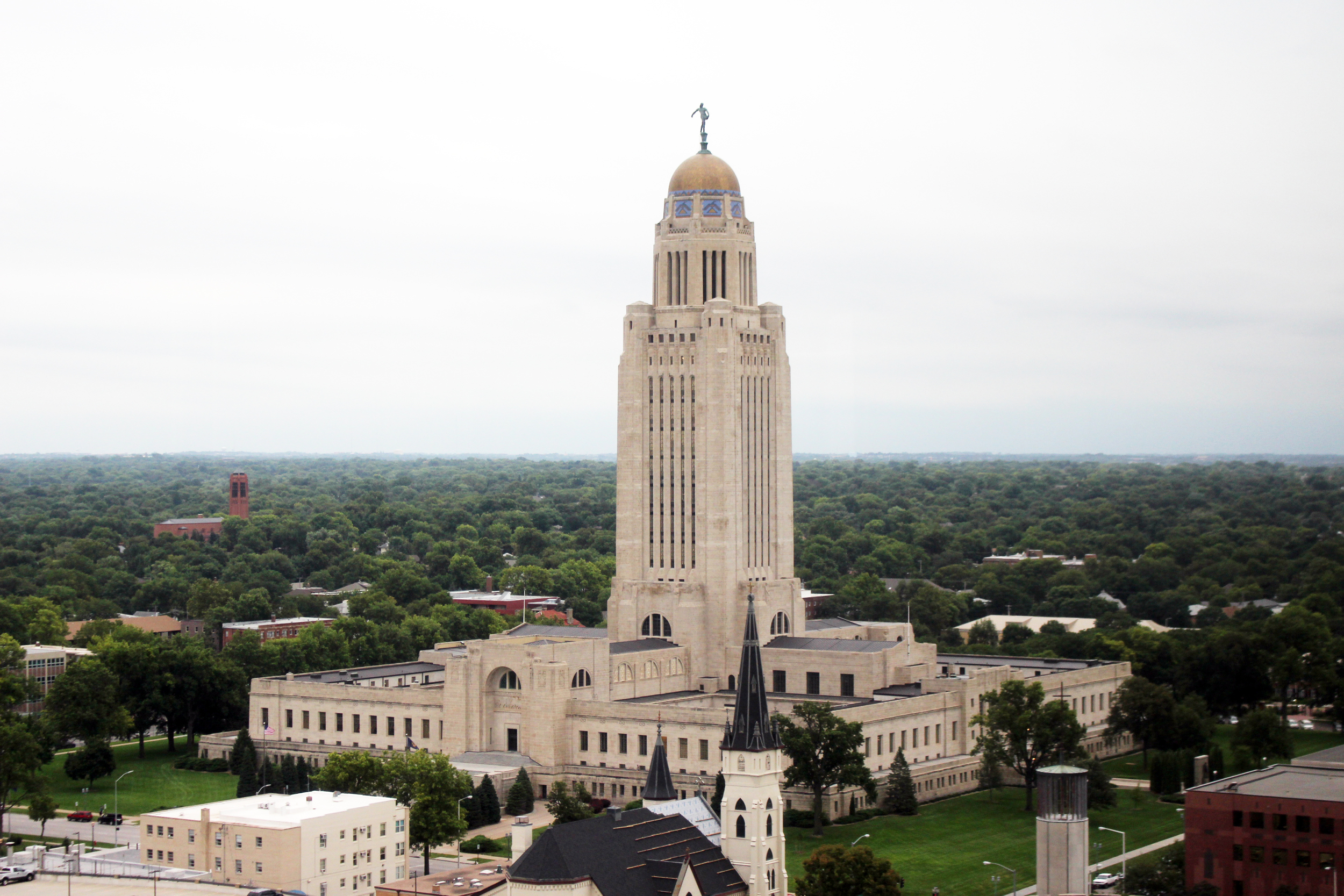 Wonderful view of the State Capital from the Nebraska Club