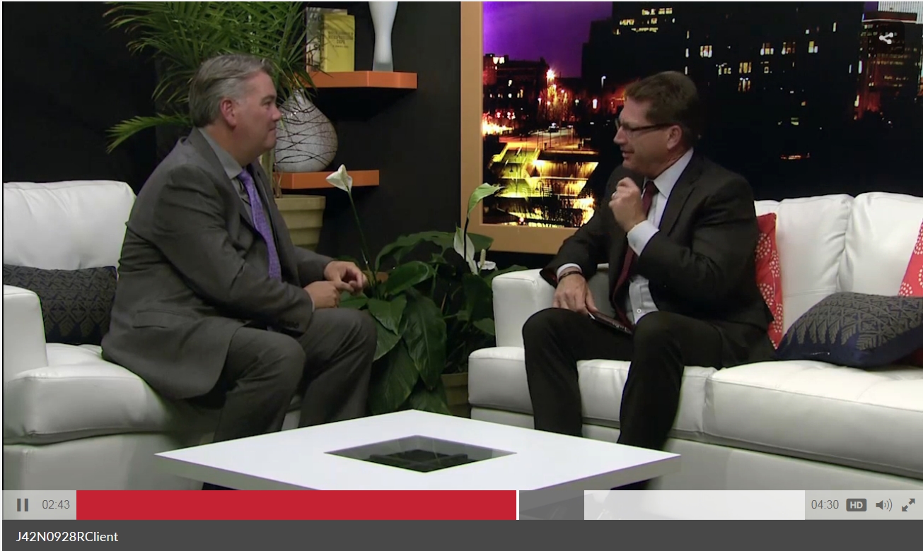 Chuck Sederstrom appears on Fox 42 to promote the Friends of Scottish Rite Dinner and Auction.