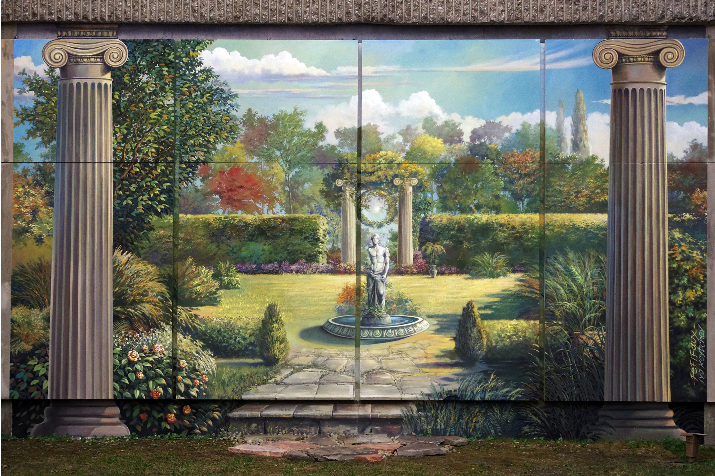  The finished mural has numerous Masonic references included for the viewer to discover. 