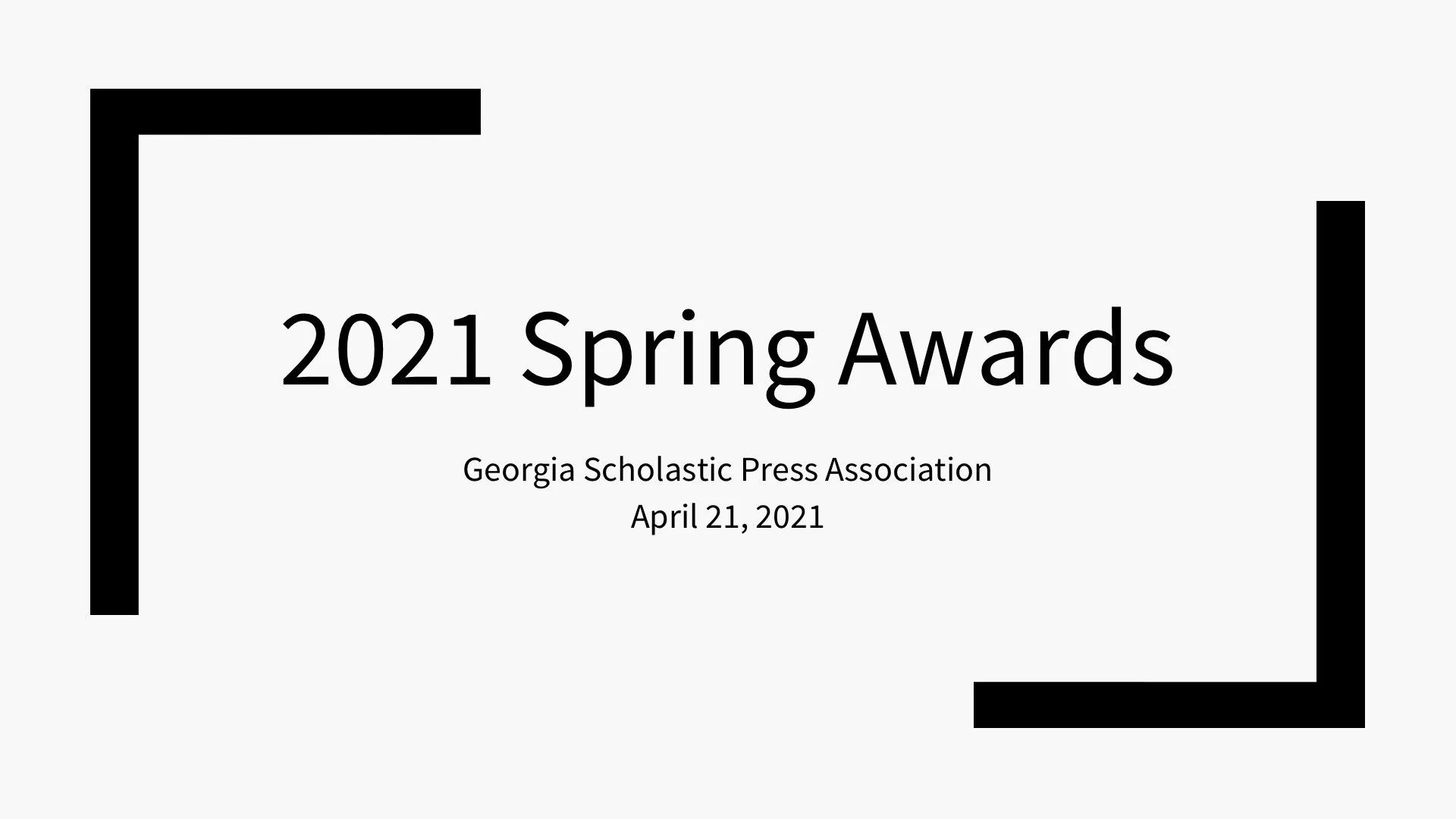 2021 Spring Awards Ceremony