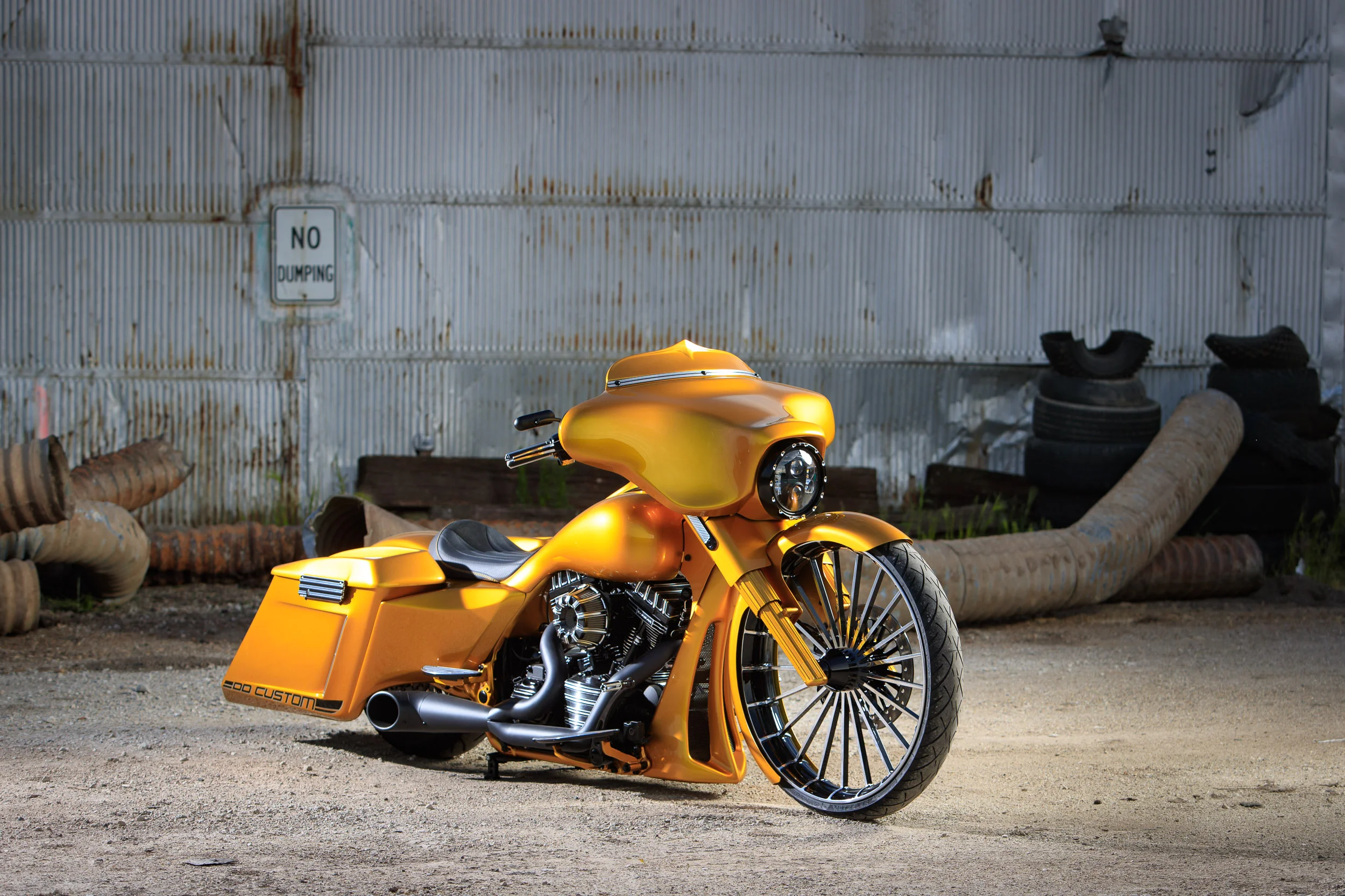  Custom motorcycle bagger photograph for Baggers Magazine built by Dave Dupor&nbsp; 