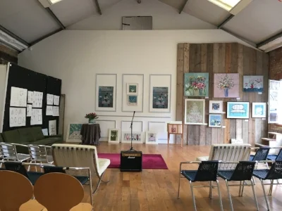 Studios ready complete with Charlotte Hardy's art work