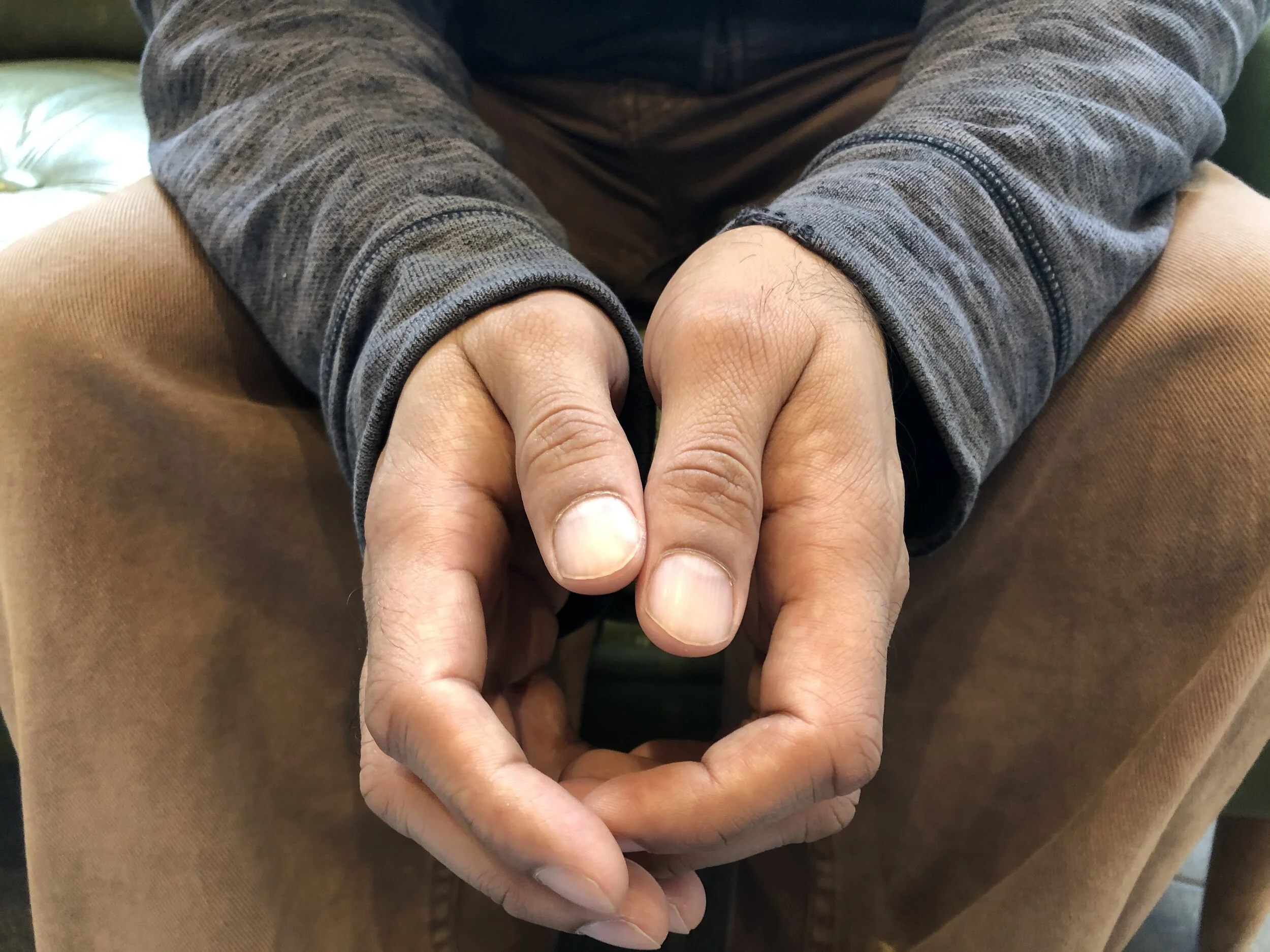 You dig the ground using a shovel and your hands