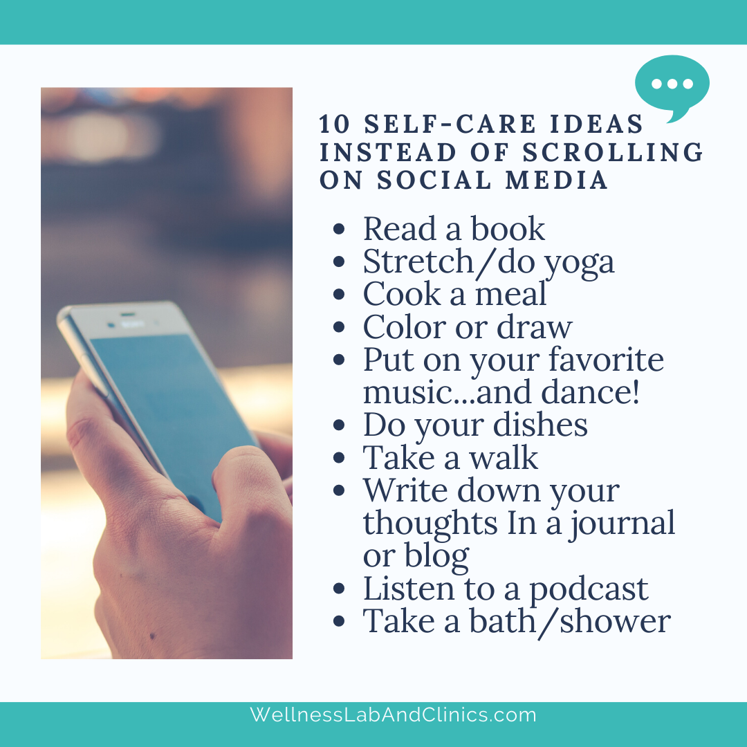 Alternative self-care ideas instead of mindless social media scrolling