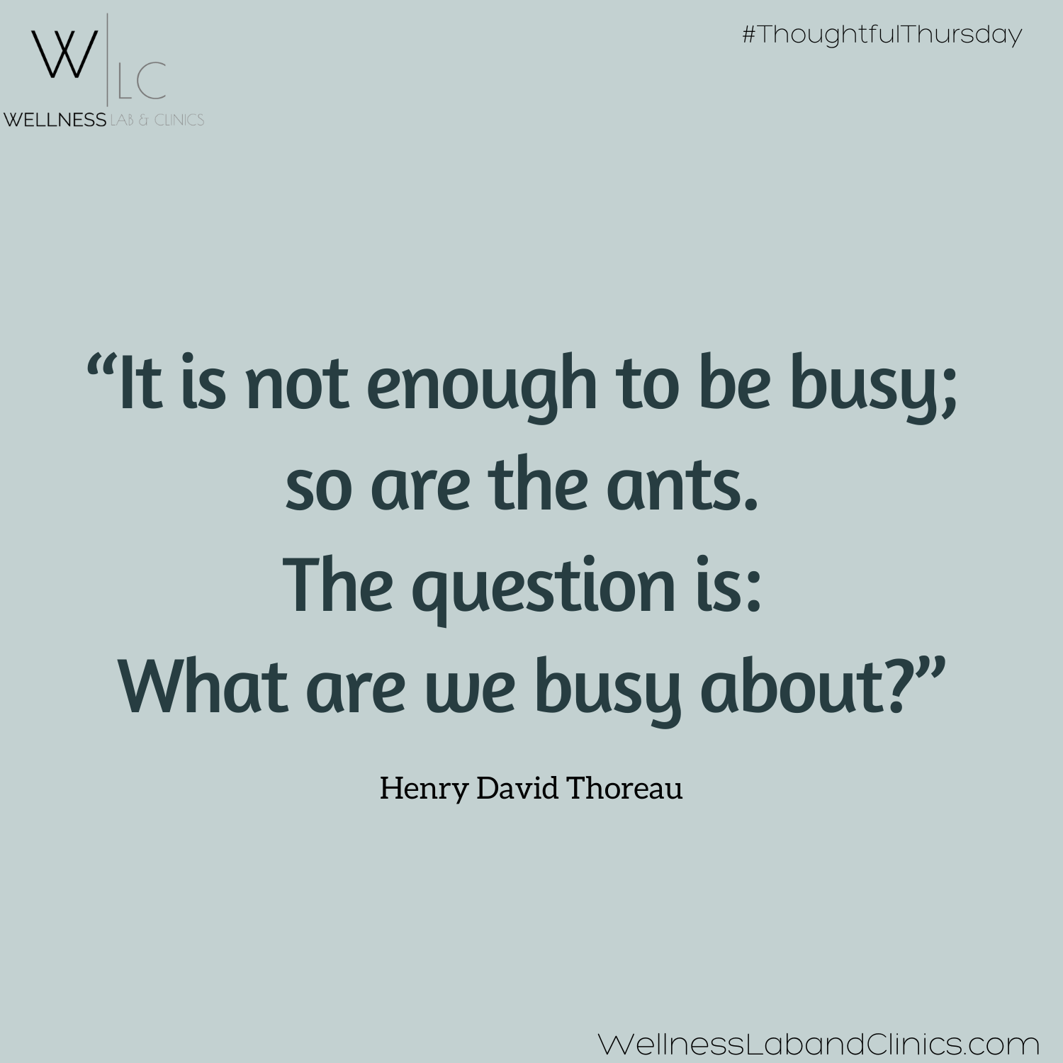 THOUGHTFUL THURSDAY: Busy — Wellness Lab & Clinics