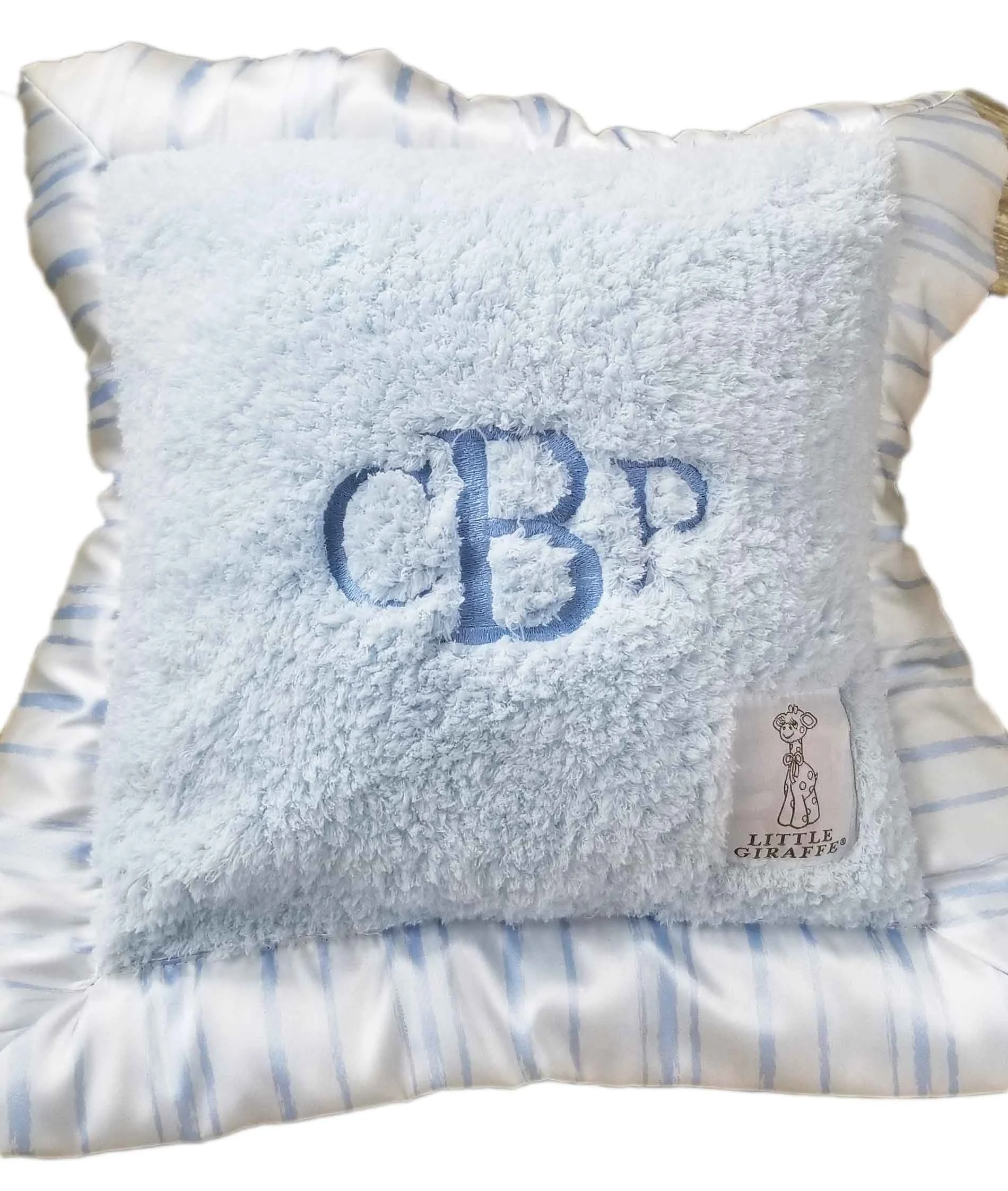 blue chenille pillow