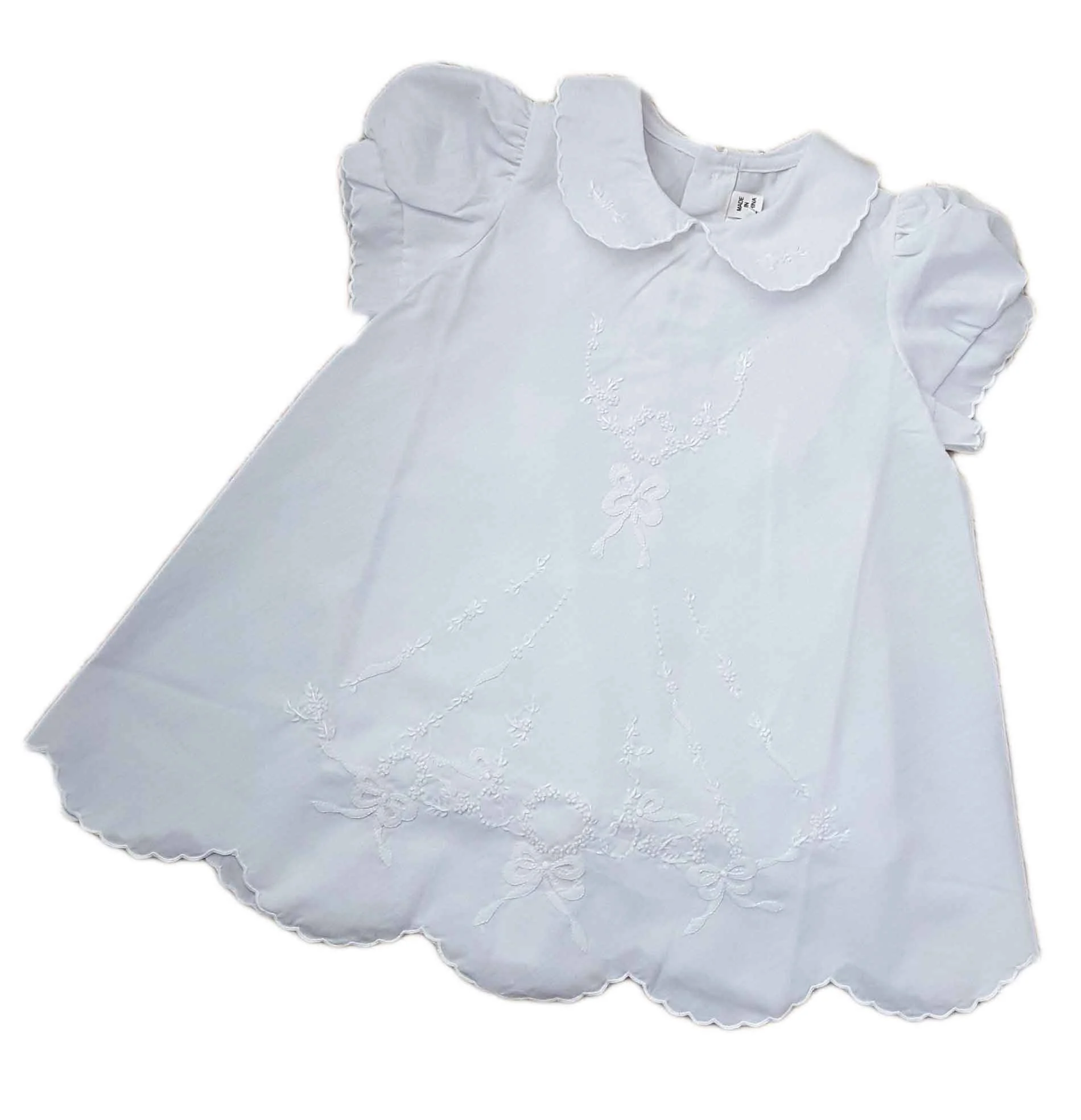 white cotton baby dress
