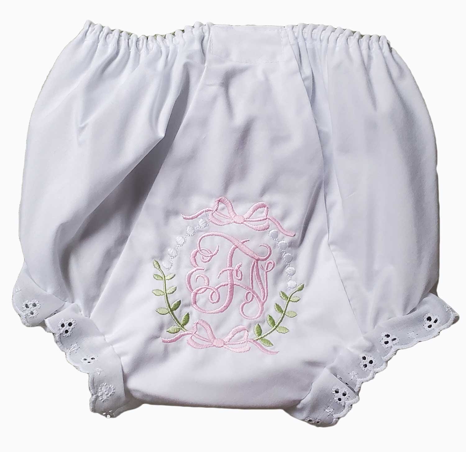 Diaper Cover Monogrammed White Eyelet Bloomers Diaper Cover Font Design Baby Girls Personalized Gift Baby Shower Gift Newborn Gift