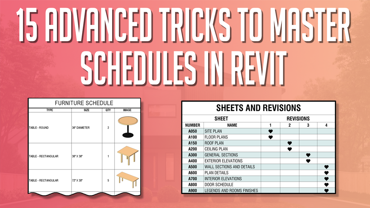 15 Advanced Tricks To Master Revit Schedules Revit Pure