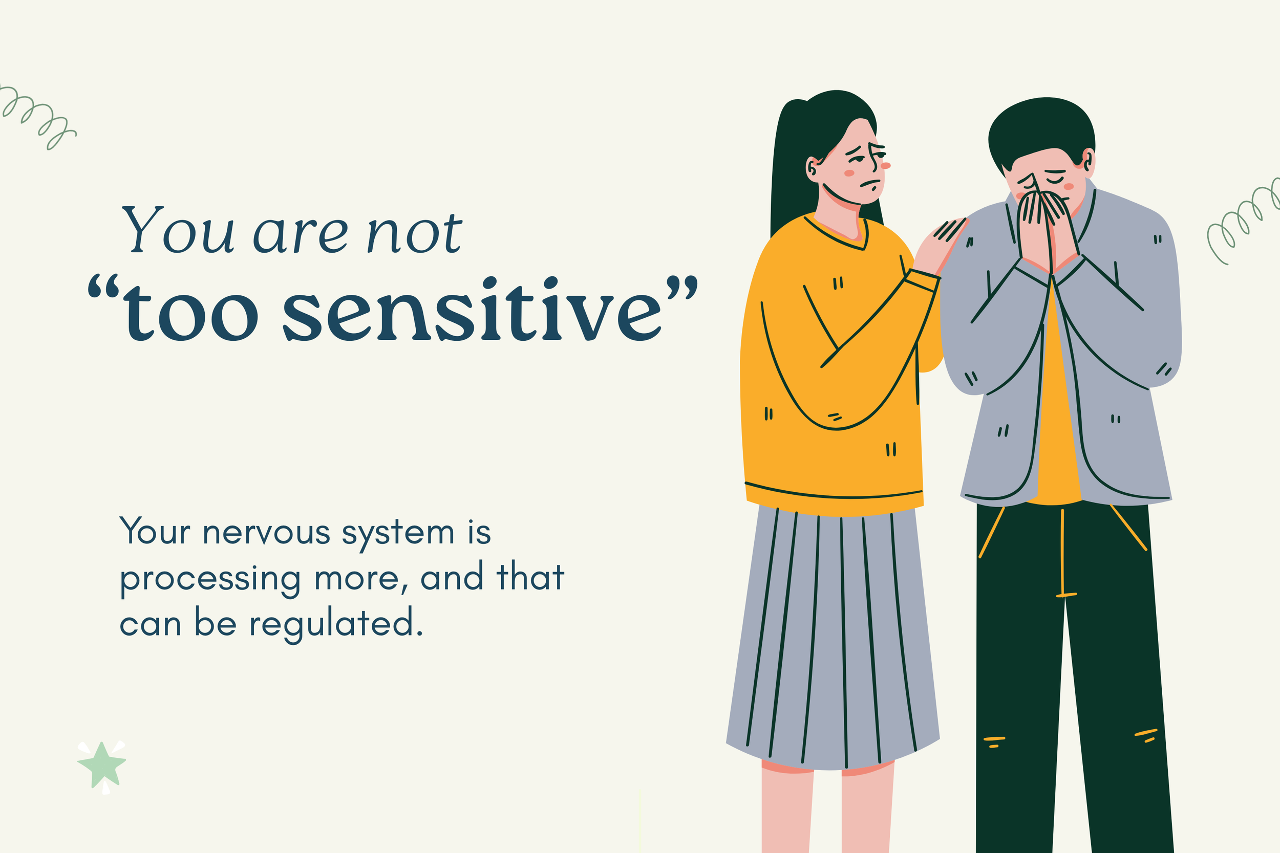 Text graphic reassuring highly sensitive people that emotional intensity in relationships is neurological, not a flaw.