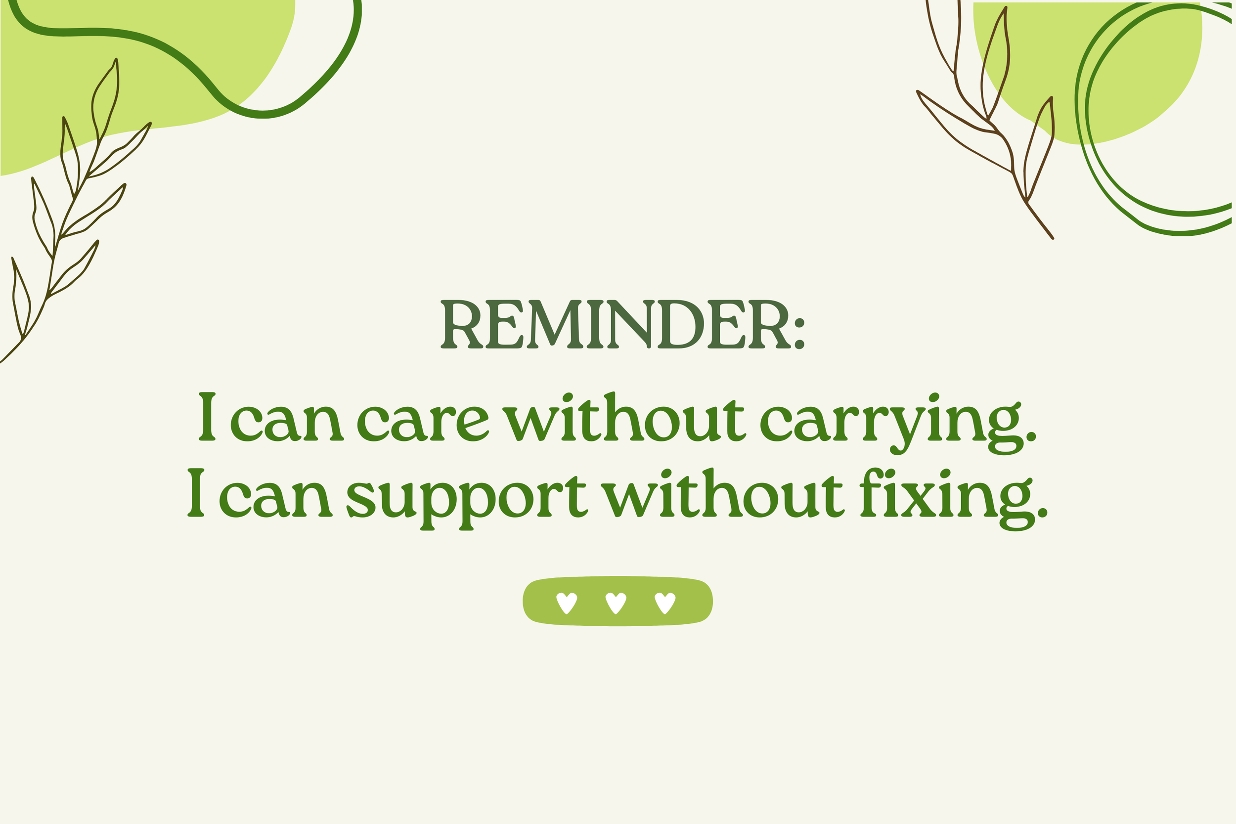 Quote graphic encouraging highly sensitive people to care for others without taking responsibility for their emotions.