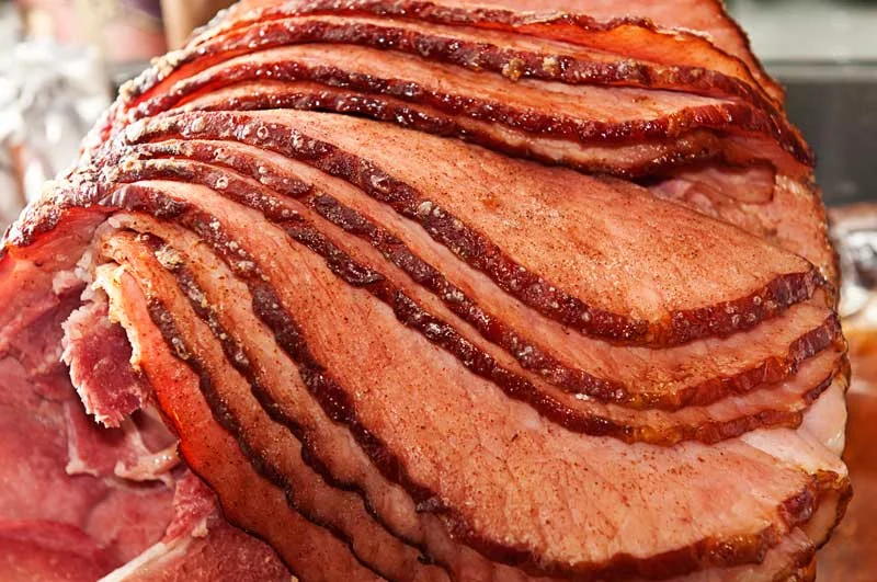 spiral-cut ham at stone mill bbq
