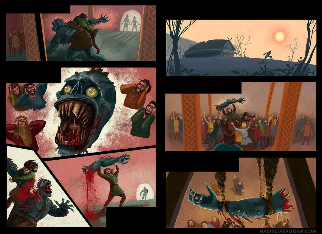 Beowulf graphic novel for Heinemann publishing