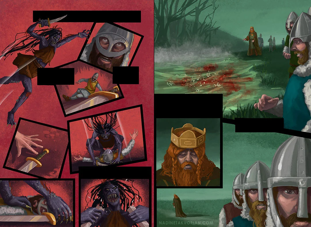 Beowulf graphic novel for Heinemann publishing