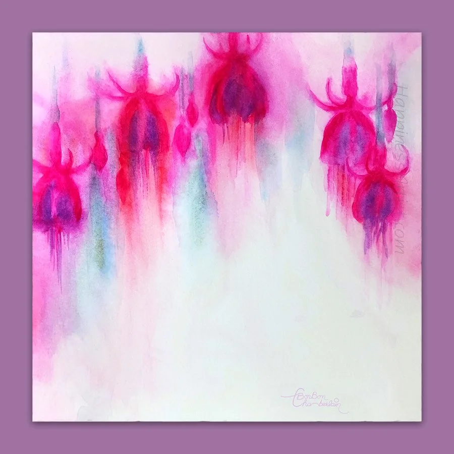 Fuchsia Fun - Original Watercolor