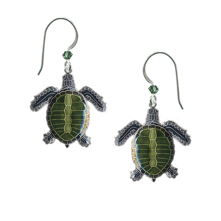 Olive Ridley earrings — Bamboo Jewelry