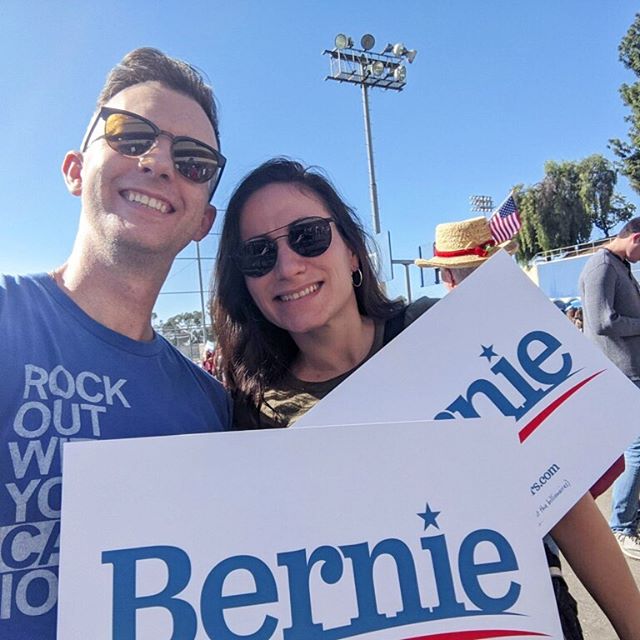 Next stop on our #eattherich campaign tour...#bernieinla! We braved a tunnel of high-fives for this and we&rsquo;re not sorry. #NotMeUs @berniesanders #berniesanders