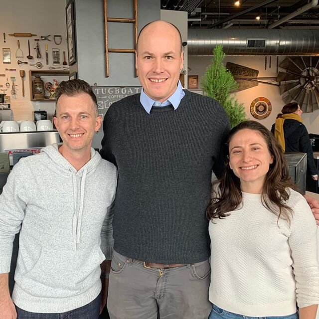 First candidate run-in of the trip: the inimitable @jdscholten, spotted amidst a pack of groupies at a local coffee joint due to his impressive height. Excited to flip IA-4 blue and rid us all of the racism peddler that is #steveking!(Photo credit: @