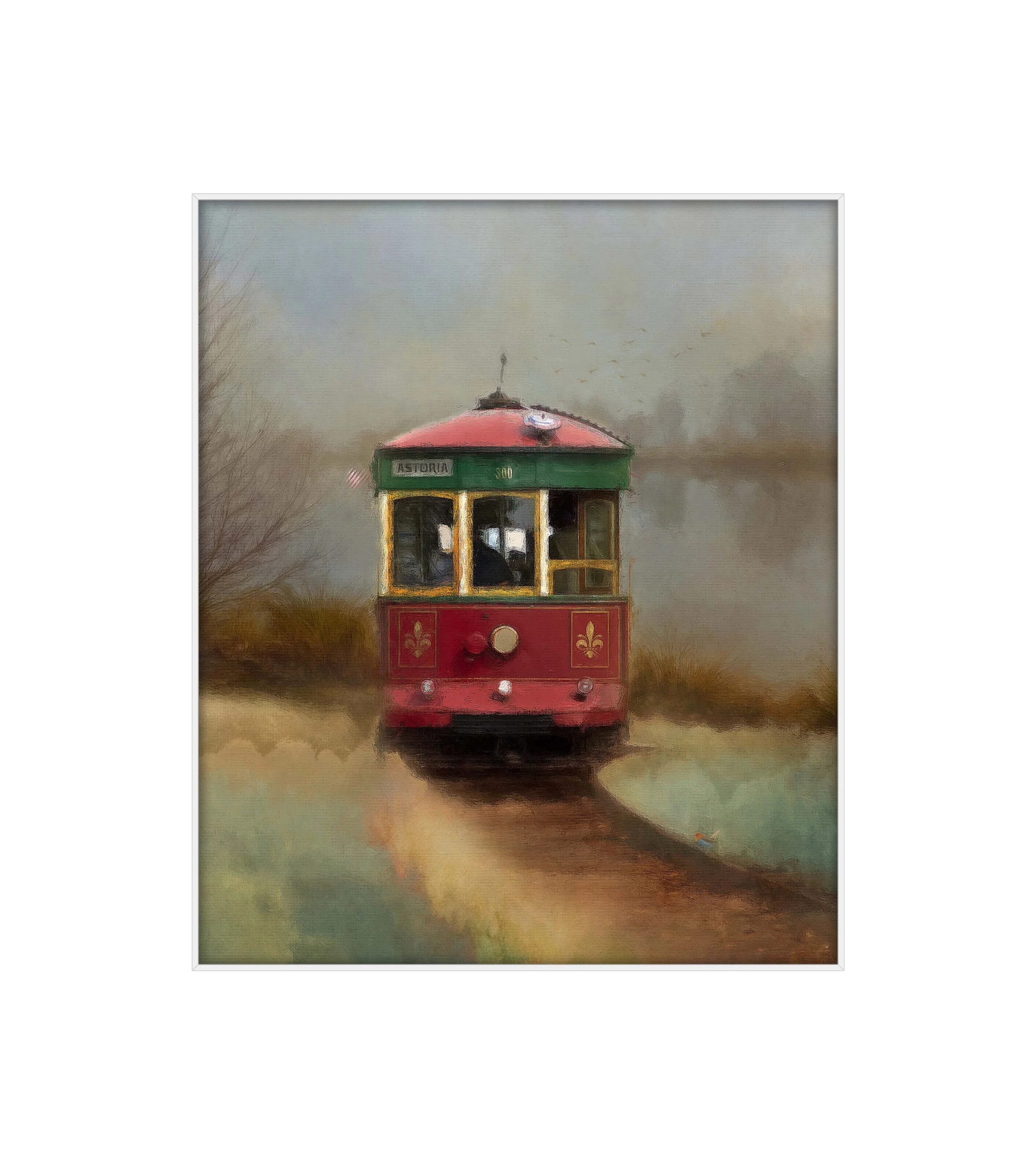 Astoria Trolley Foggy Morning