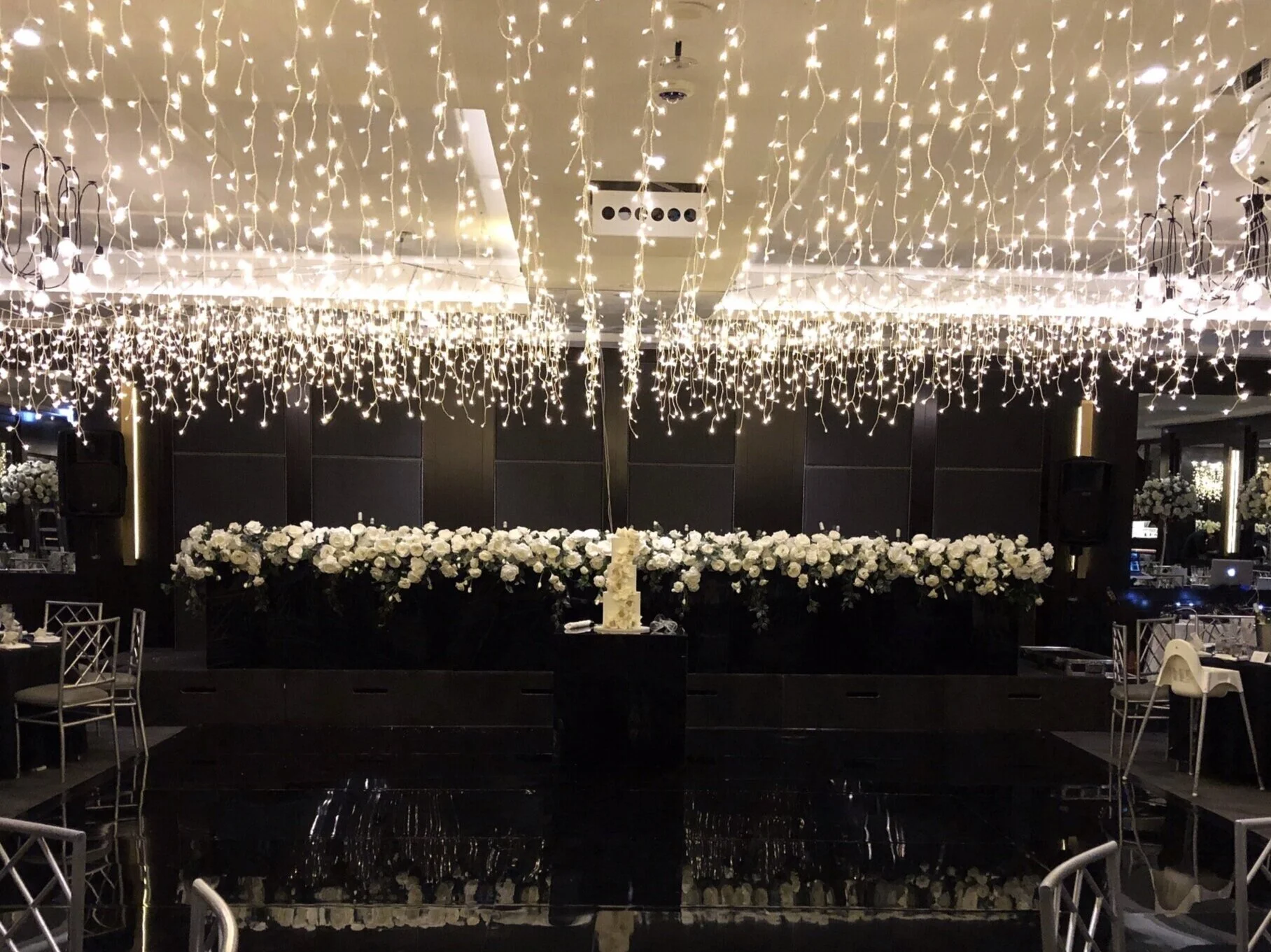 Icicle dance floor ceiling canopy by Fairytale Events - LeMontage The Gallery