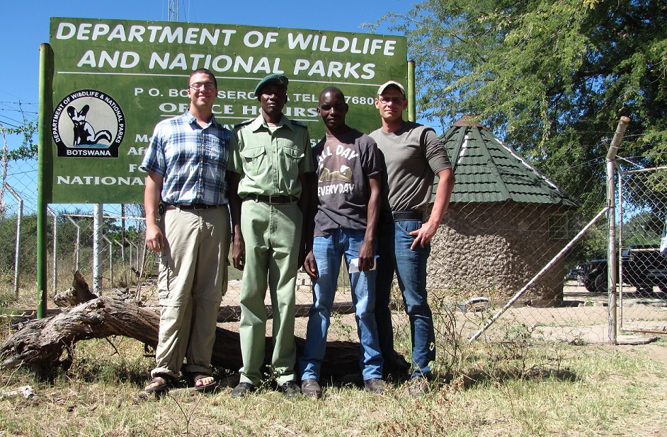 Pride in Our Prides Team: Eric LeFlore, Mr. Mwezi of DWNP, Pro Tomeletso and Dr. Florian Weise