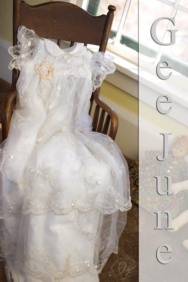 Peggy Sue Thorpe of Peggy Sue Thorpe Photography captured this image of Gia B.'s Christening gown!