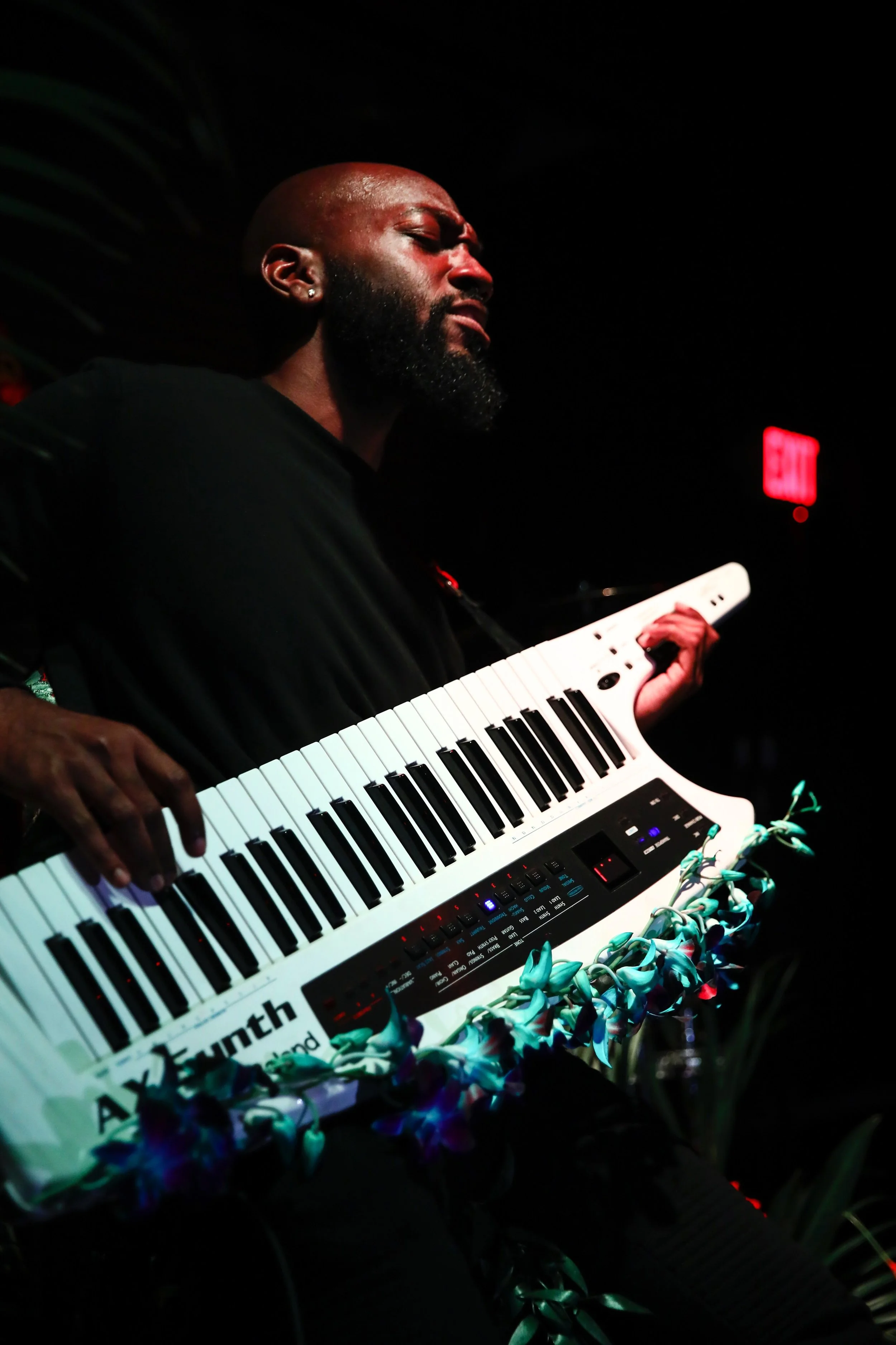 preach+ keytar,&nbsp;styled in dendrobium orchids