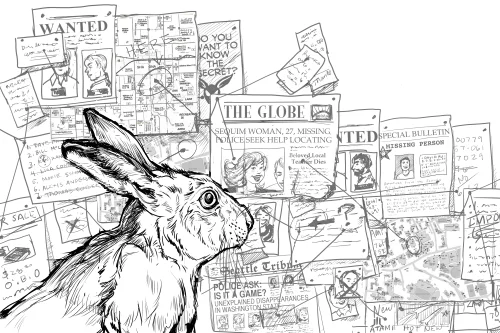 RABBITS Podcast: Season 1 Line Drawing