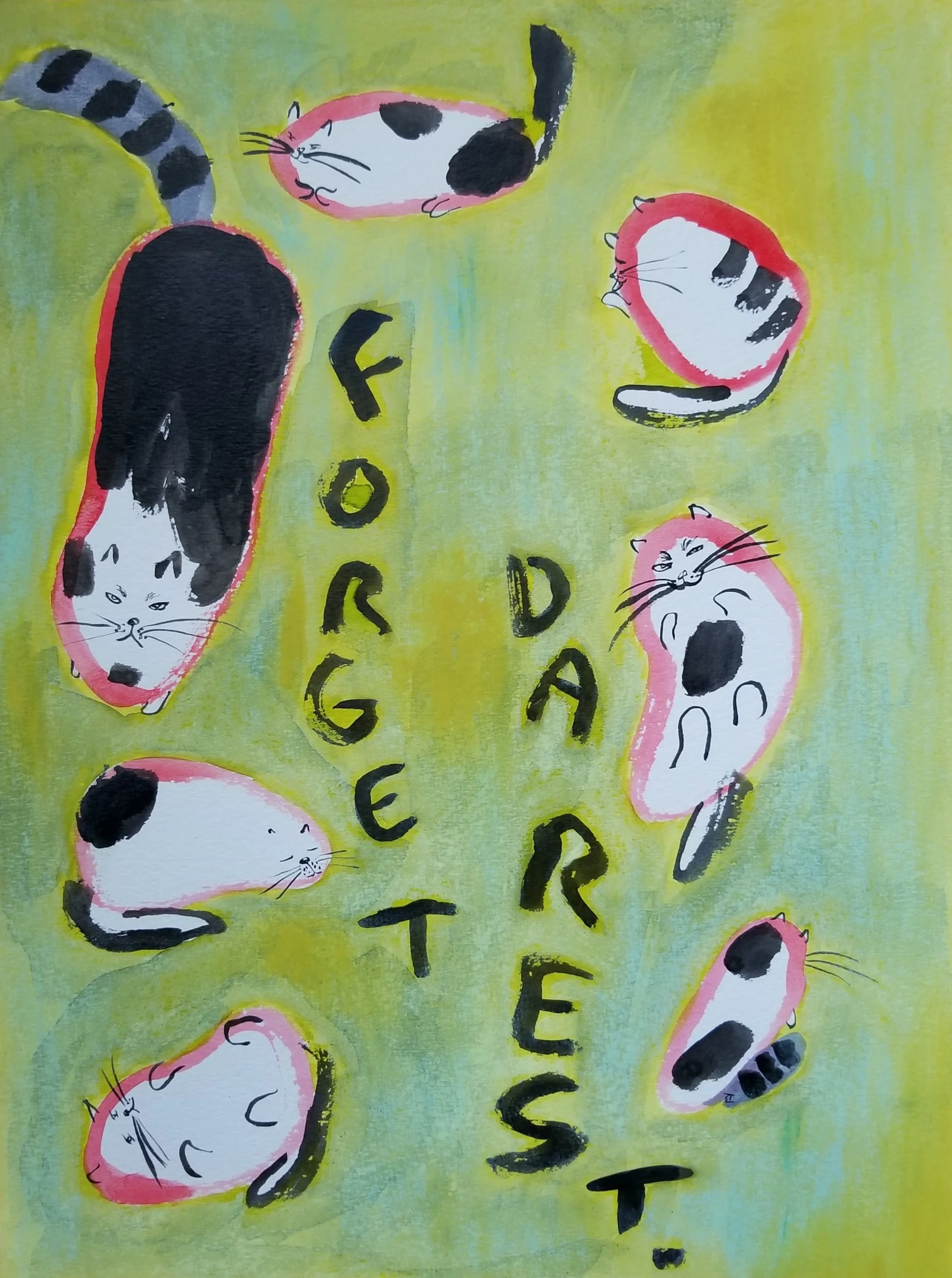 Forget Da Rest (Ink and oil crayon on paper, August 2017)
