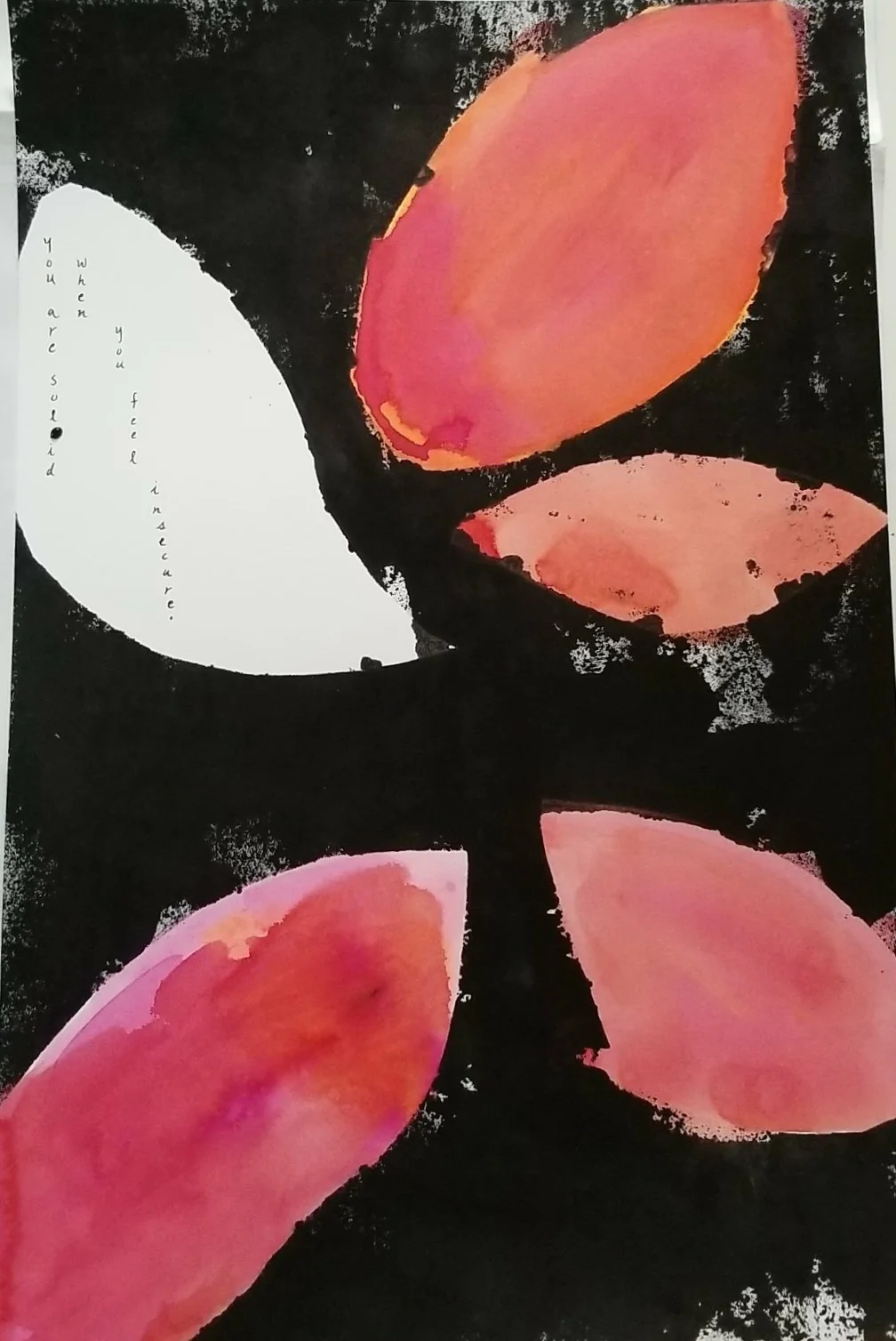 You Are Solid When You Feel Insecure (hand painted poster/ folded zine, for AZF's Printed Matter at Murmur, December 2, 2017)