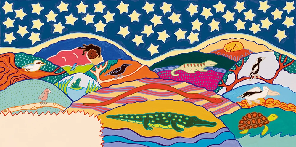 We All Sleep by Sally Morgan and Ezekiel Kwaymullina. Image supplied by Fremantle Press.