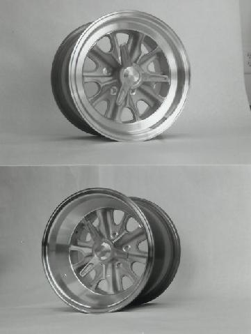 1/8th Halibrand resin wheel fronts with knock-offs 