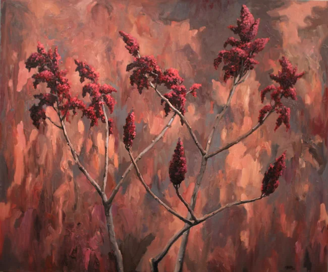 Staghorn Sumac, Winter. Oil on panel, 30"x36" sold