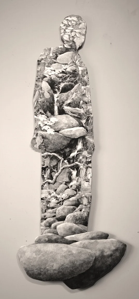 High Lonesome Sound. Charcoal and polymer on panel, 22"x54".