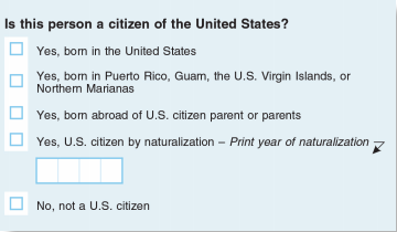The Citizenship Question as it appears in the March 2018 draft of the 2020 census.