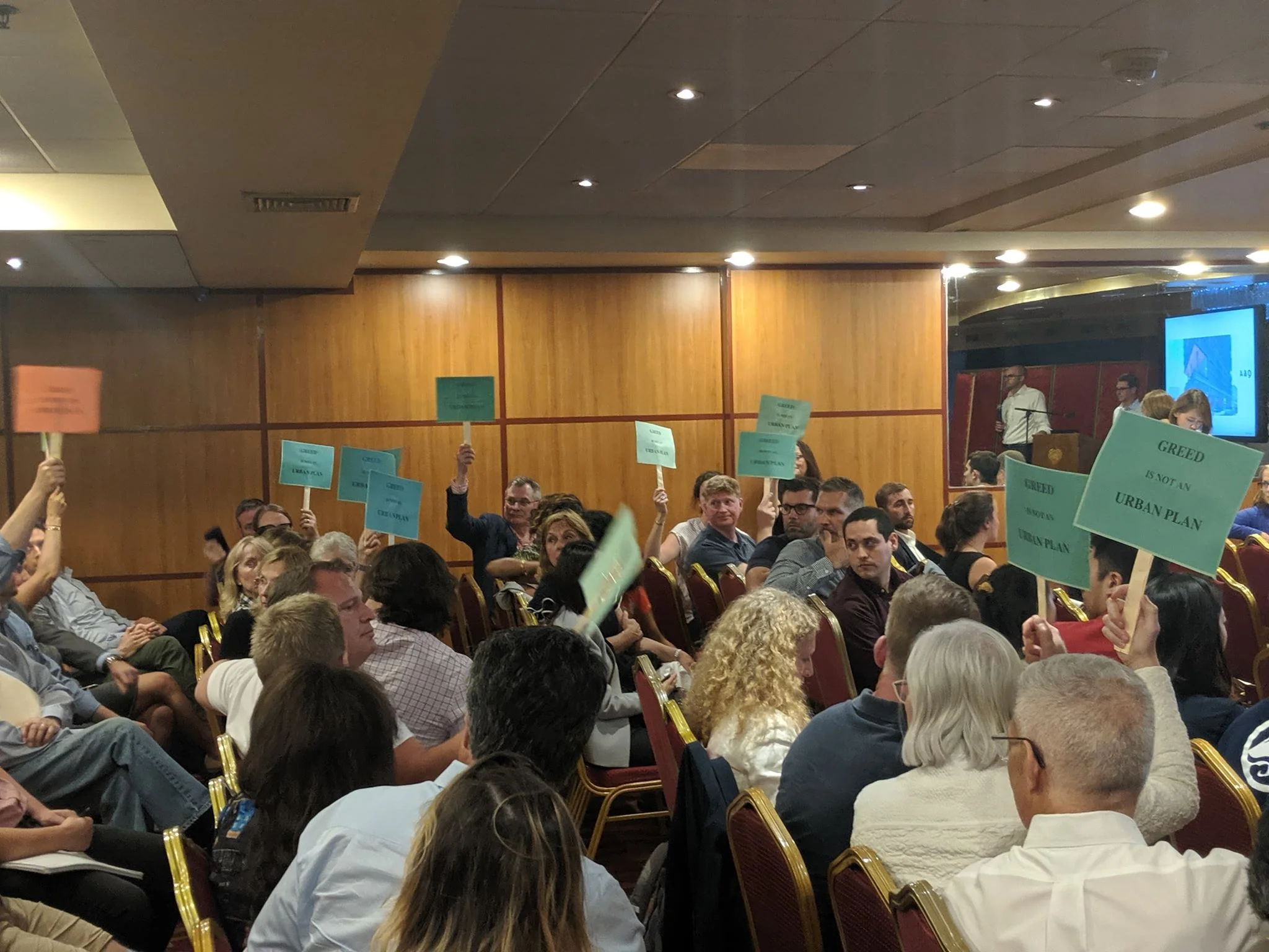 Leather District residents opposed the 24-story office building development at the first June meeting. (Photo courtesy of Wayne Yeh)