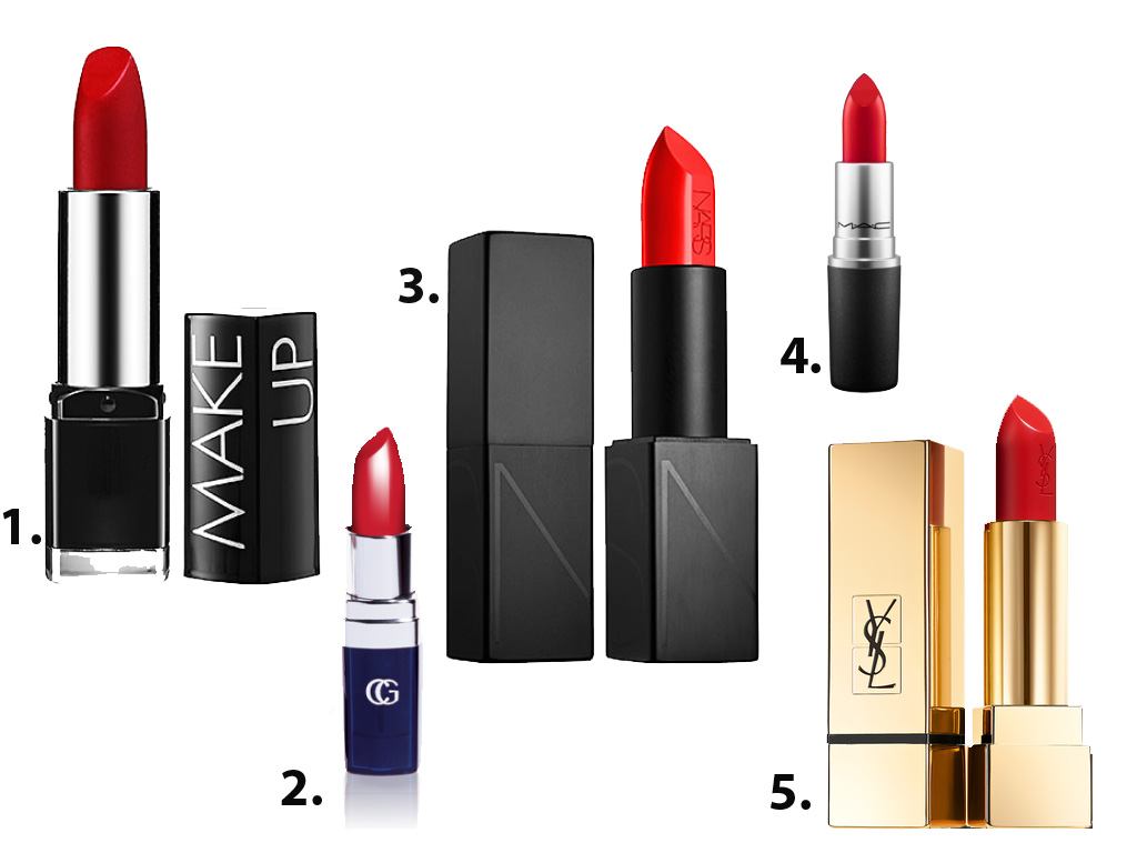 1. Make Up For Ever 2. CoverGirl 3. NARS 4. MAC 5. Yves Saint Laurent