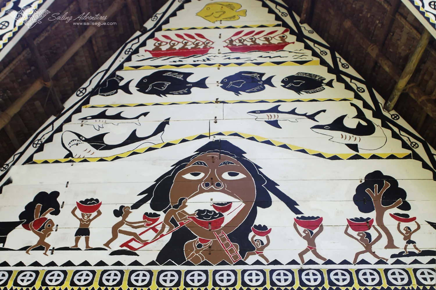Front Detail, Traditional Bai (Meeting House), Koror, Palau