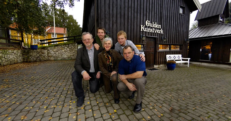 Fra venstre: Walter Welo, Erik Welo, Bibbi Lund, Jens Welo, Andreas Devlin Foto: Nils Maudal