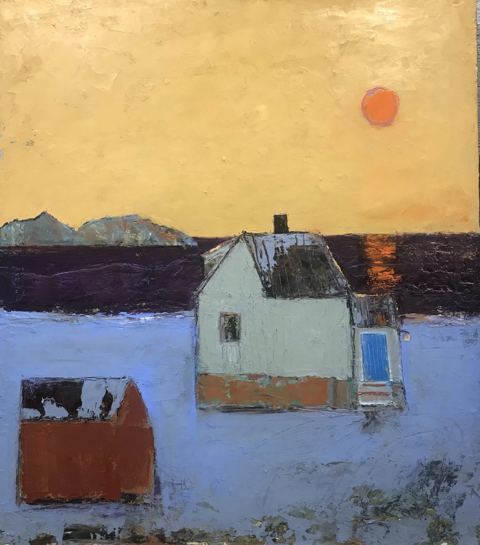Gul himmel i vinterdrakt 70 x 80 25000.JPEG