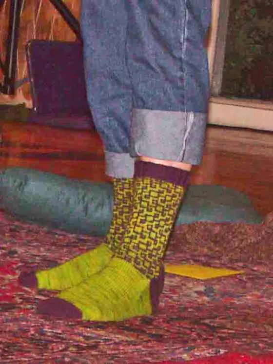 socks beening displayed on feet
