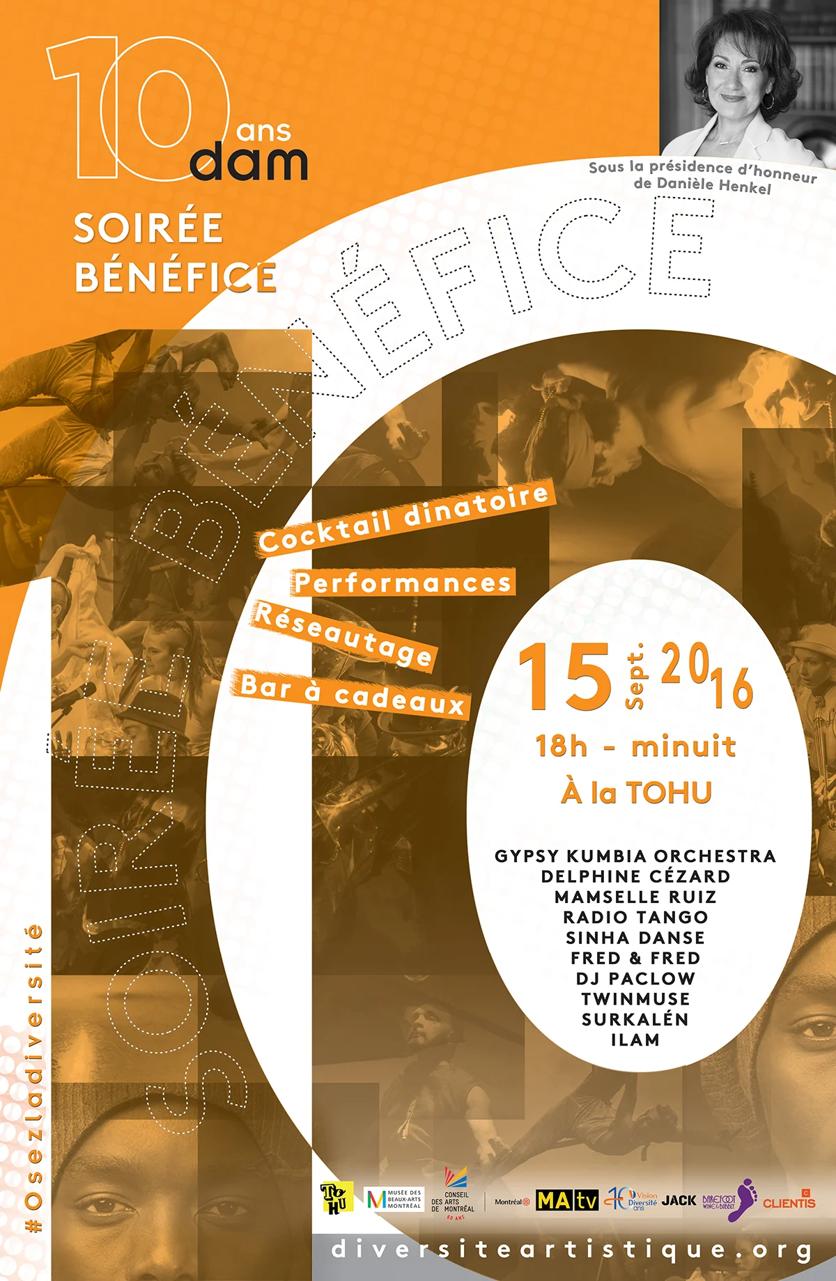 Event poster for D A M (Diversité artistique Montréal)