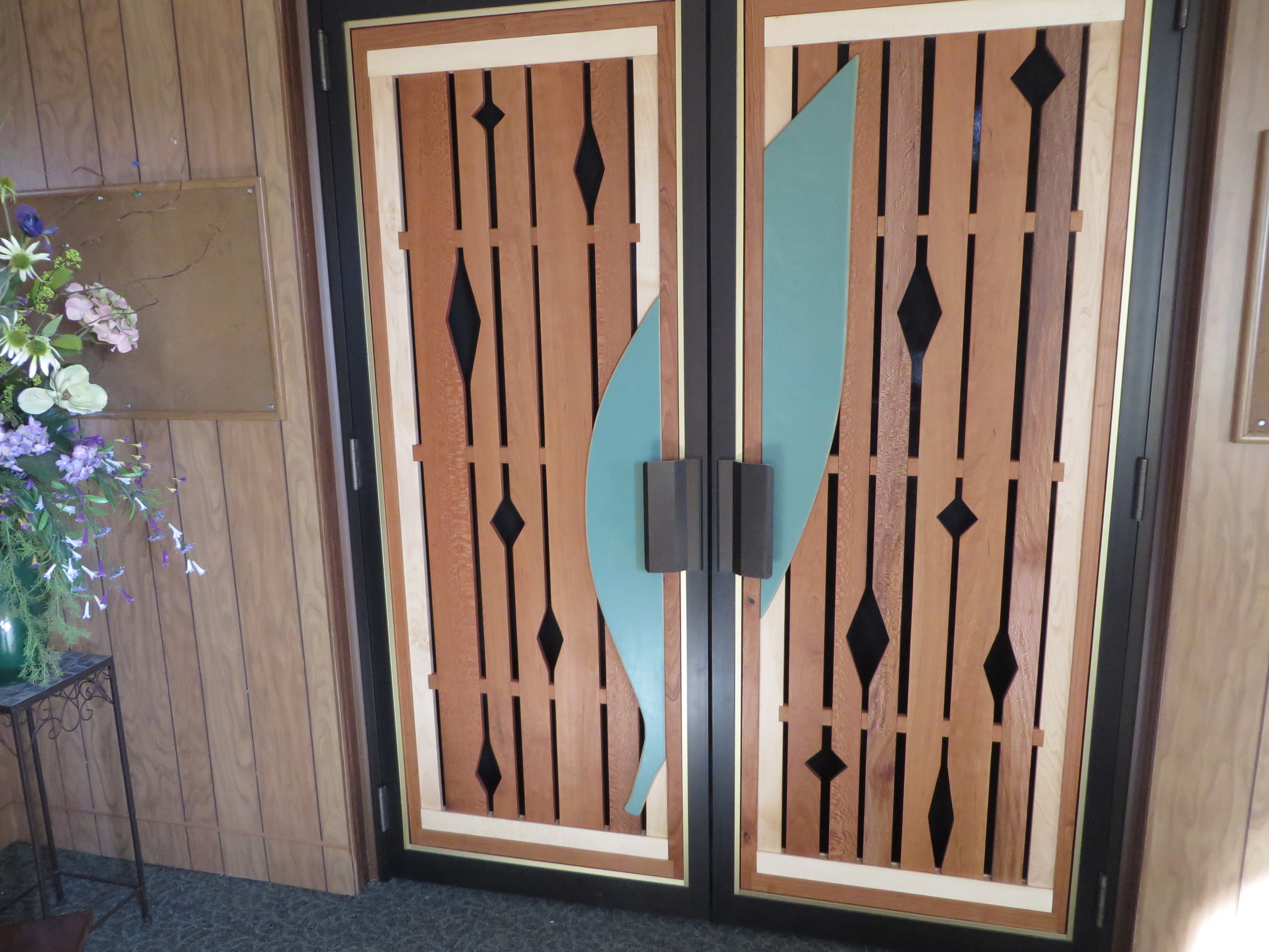 "Leaf/Diamond" Design, Sculptures over Doors