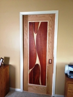 Master Bathroom Door (Natural Curves) with Maple Backing