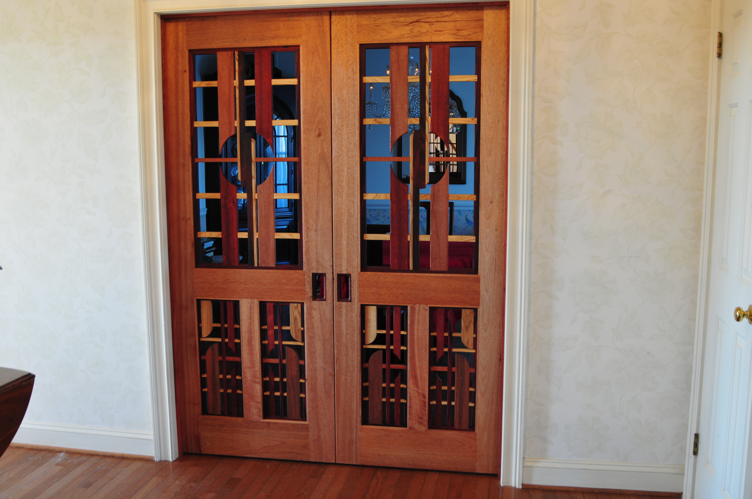 Mahogany Double Doors (see through design)
