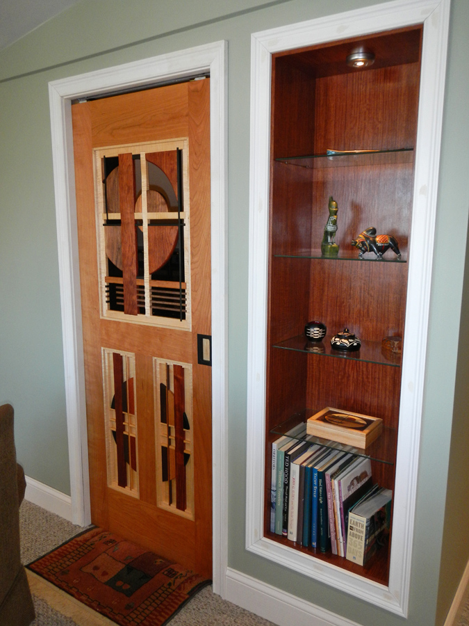 Cherry Pocket Door with Asymetrical Design