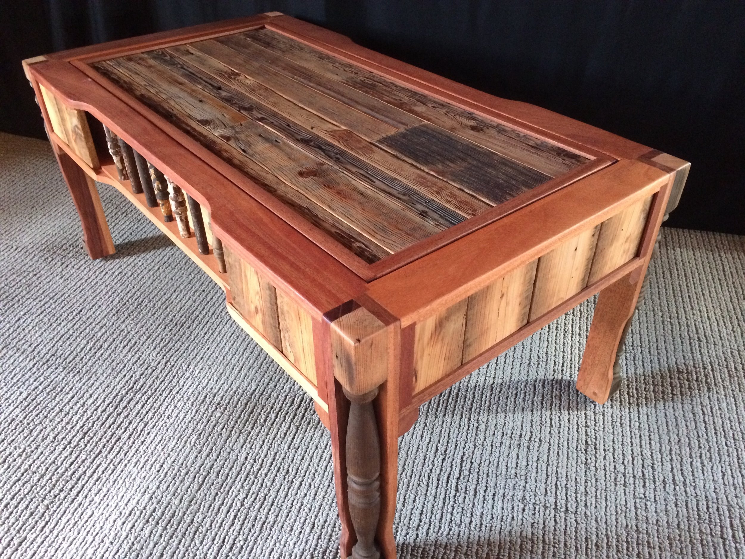 Rustic Spindle Coffee Table 19"x45"x25"