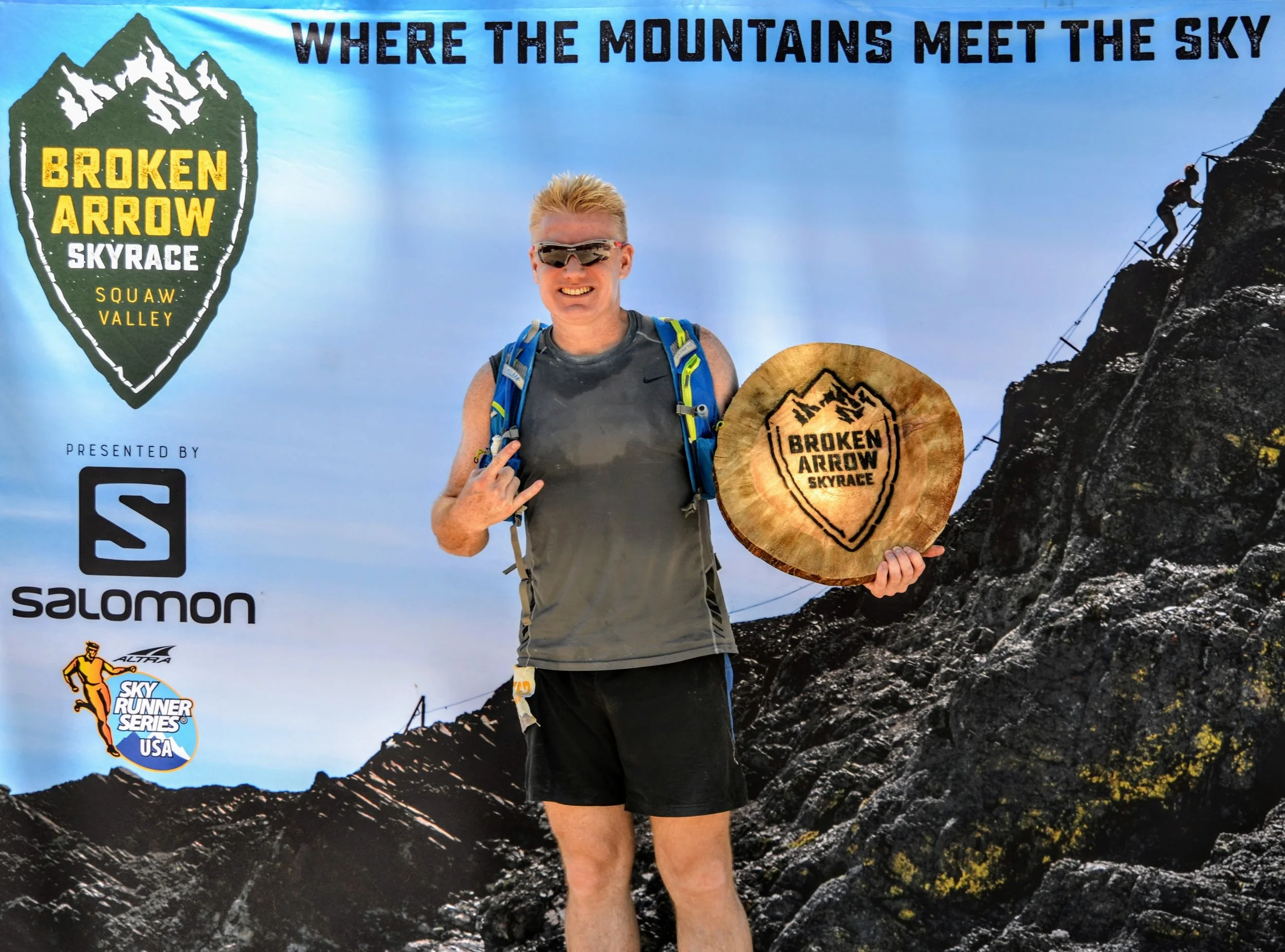 Christian after finishing the 2017 Broken Arrow Skyrace