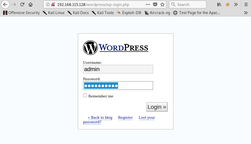 Logging in to the WordPress Admin Page